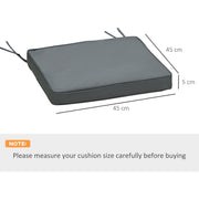 Square Cushions For Outdoor Chairs, 45x45cm, Grey Outsunny