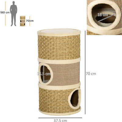 Cat Scratch Barrel, Sisal & Seaweed Rope, Climbing Tower Pawhut