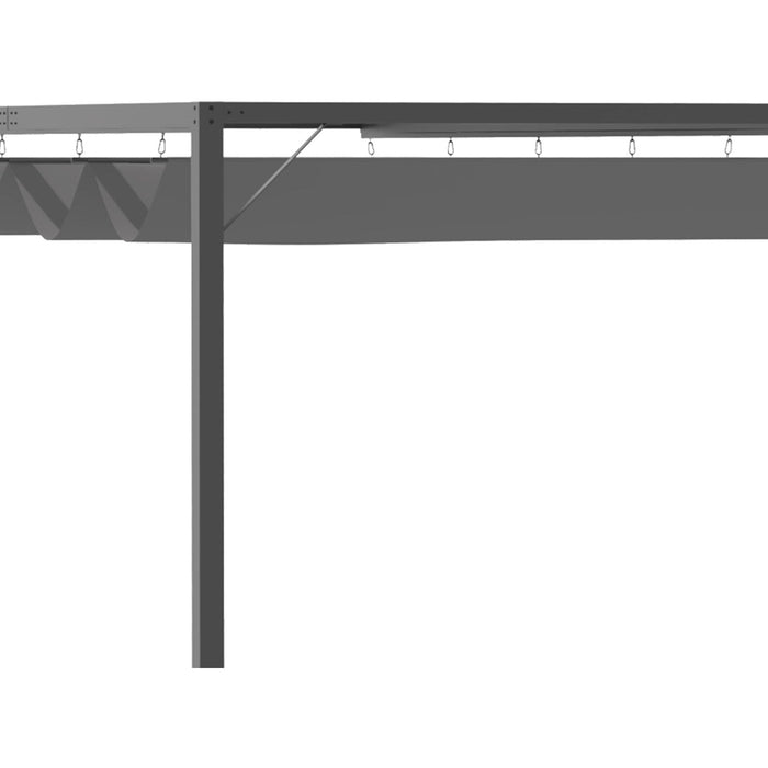 Garden Pergola With Retractable Canopy 3x3m, Wall Mounted