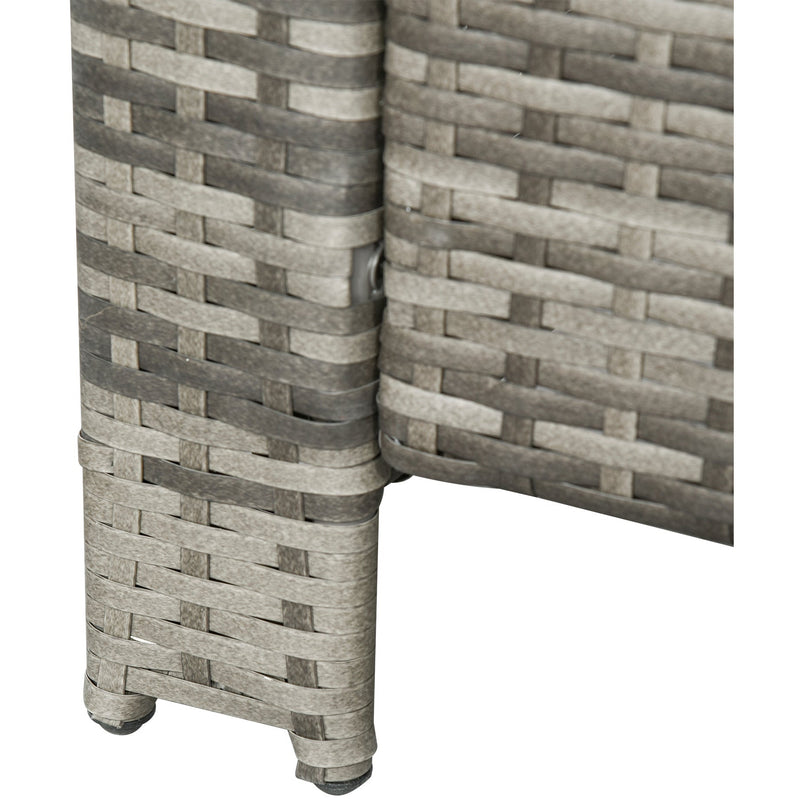 3 Piece Outdoor Rattan Bistro Set - Grey