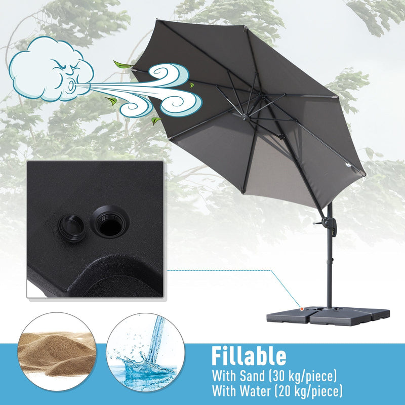 80kg Base Weights for Cantilever Parasol Outsunny