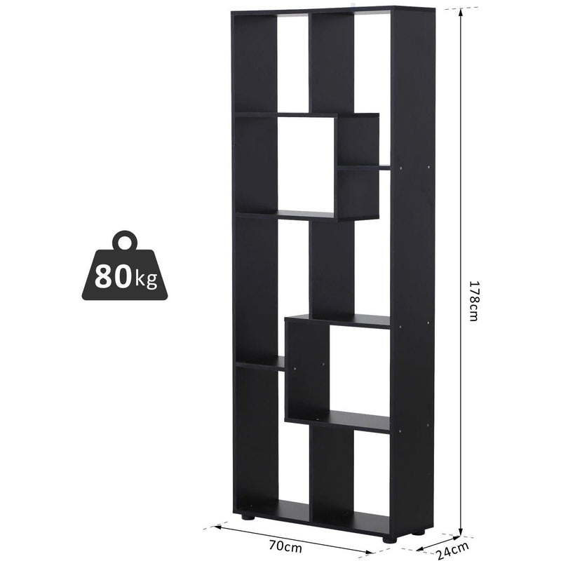 70cm Wide Bookcase, Modern Geometric Display Storage Unit