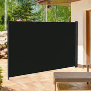 Outsunny 3 x 2m Retractable Sun Side Awning Screen Fence Patio Garden Wall Balcony Screening Panel Outdoor Blind Privacy Divider, Black Outsunny