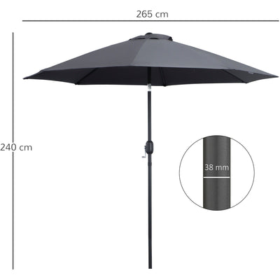 2.7M Patio Parasol Outsunny