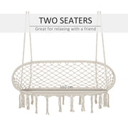 Hammock Chair With Metal Frame, Large Cushioned Seat Outsunny