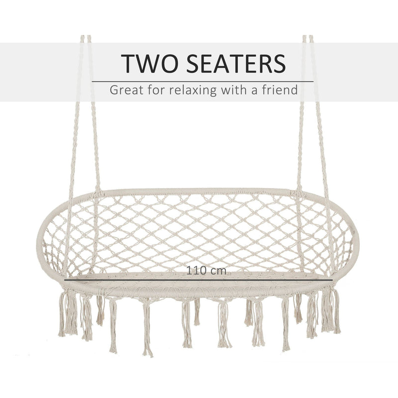Hammock Chair With Metal Frame, Large Cushioned Seat Outsunny