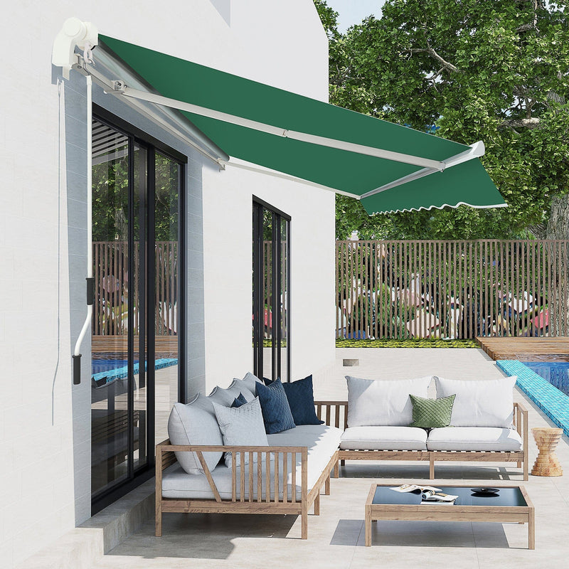 Manual Patio Awning - 4 x 3m Aluminium Retractable Sun Shade