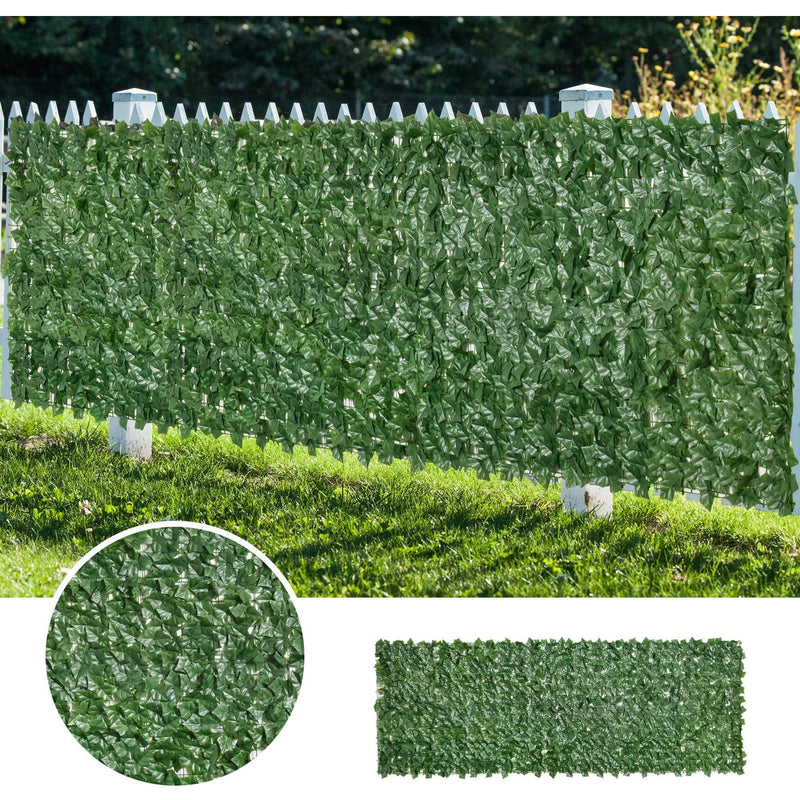 Artificial Leaf Hedge Screen, 3M x 1M, Outdoor/Indoor, Green