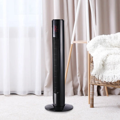 38" Tower Fan with Remote, 3 Speed, 12h Timer, Oscillation Homcom