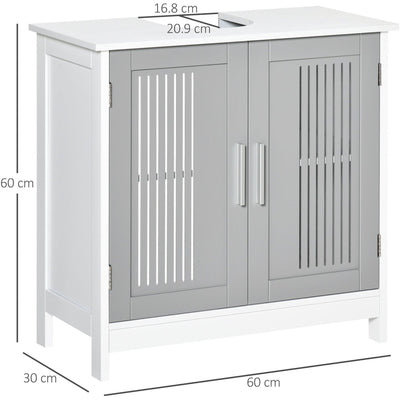 Pedestal Sink Cabinet, Bathroom Storage Unit, 60Lx30Wx60Hcm Kleankin