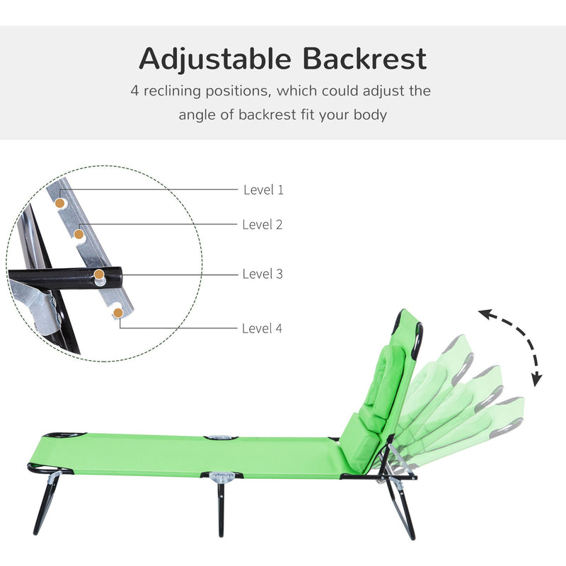 Folding Sun Lounger With Face Hole Outsunny