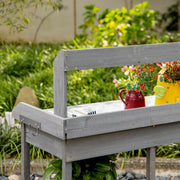 Outdoor Garden Potting Bench With Storage Outsunny