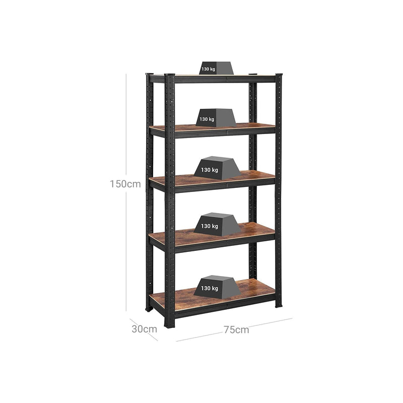 Songmics Industrial Style Storage Shelving Unit 650kg High Load