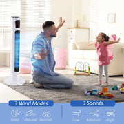 38" Tower Fan with Remote, 3 Speed, 12h Timer, Oscillation Homcom