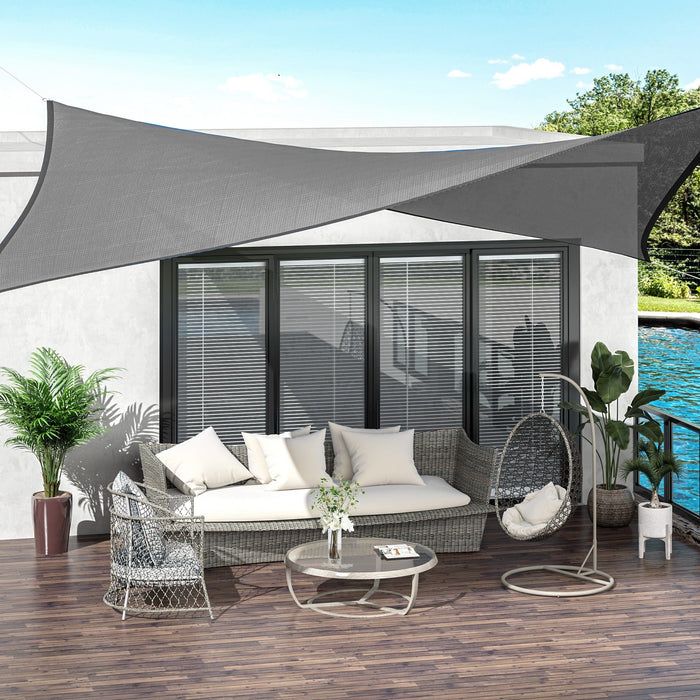 4x3m Rectangle Sun Shade Sail - Charcoal Grey