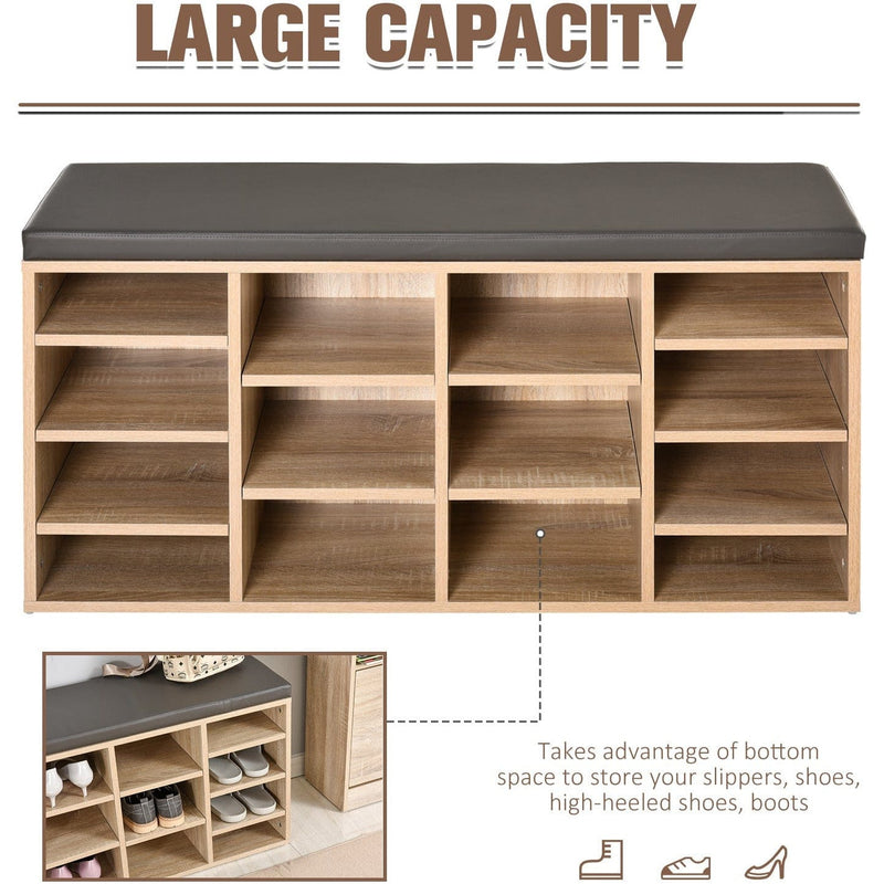 Hallway Bench With Shoe Storage and Cushion