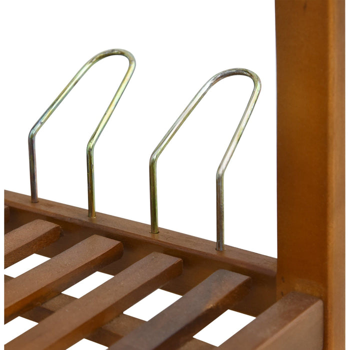 3 Tier Wooden Shoe Rack, 12 Pairs - Teak