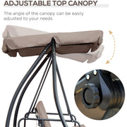 2-in-1 3 Seater Patio Swing Chair Lounger With Cushions Outsunny