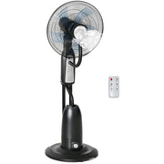Misting Pedestal Fan, 2.8L Tank, Timer, Remote, Black Homcom