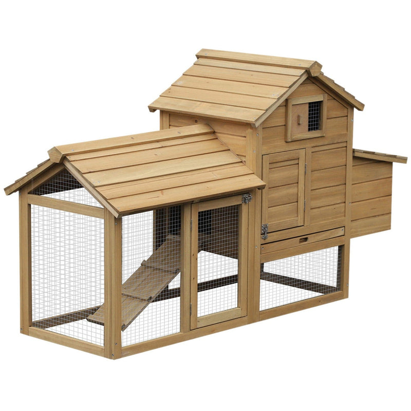 Chicken Coop and Run, For 2 Chickens, 150.5x54x87cm