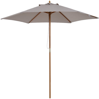 2.5m Wooden Garden Parasol - Sun Shade, Patio Canopy Outsunny