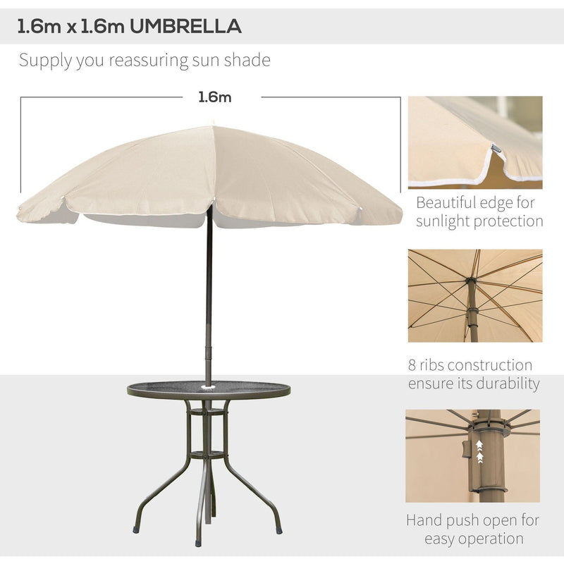 6 Piece Patio Dining Set with Parasol