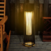 PE Rattan Solar Lanterns, Woven Wicker, Auto On/Off Outsunny