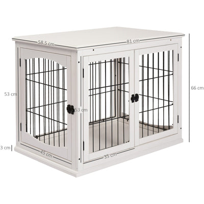 3-Door Small Indoor Pet Cage, White Pawhut