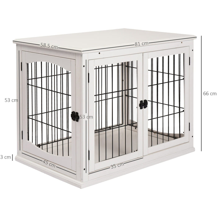 3-Door Small Indoor Pet Cage, White