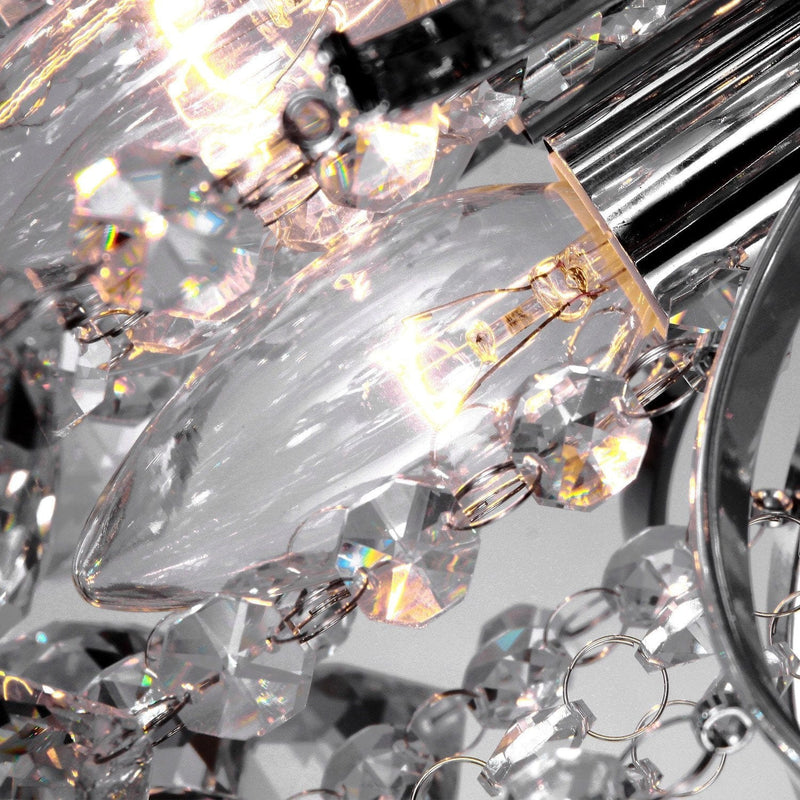 Elegant Crystal Chandelier, 3-Light K9 Crystal, D40x28cm