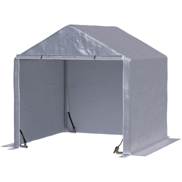 2x2m Garden Storage Tent - Galvanized, UV-Resistant - Grey