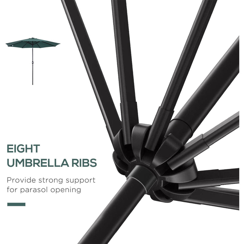 3m Tilting Garden Parasol with Crank Handle Outsunny