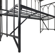 Garden Arbour Bench for Two with Extra Wide Seat and Climbing Plant Support Black Outsunny
