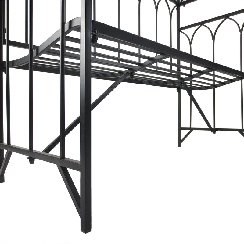 Garden Arbour Bench for Two with Extra Wide Seat and Climbing Plant Support Black Outsunny