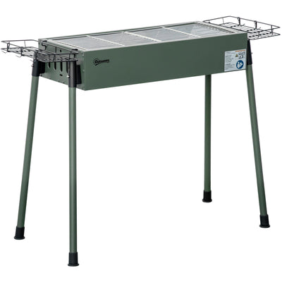 Portable Charcoal BBQ Grill, Stainless Steel Outsunny