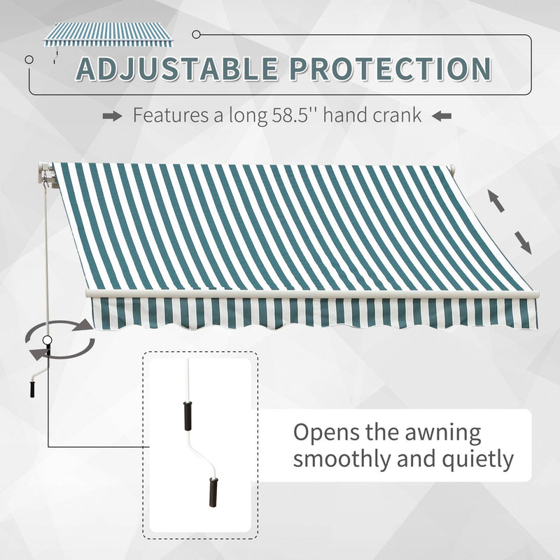 Manual Patio Awning - 4 x 3m Aluminium Retractable Sun Shade