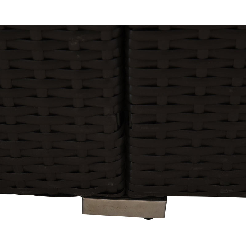 3PC Rattan Sun Lounger Sets, Side Table, Dark Coffee