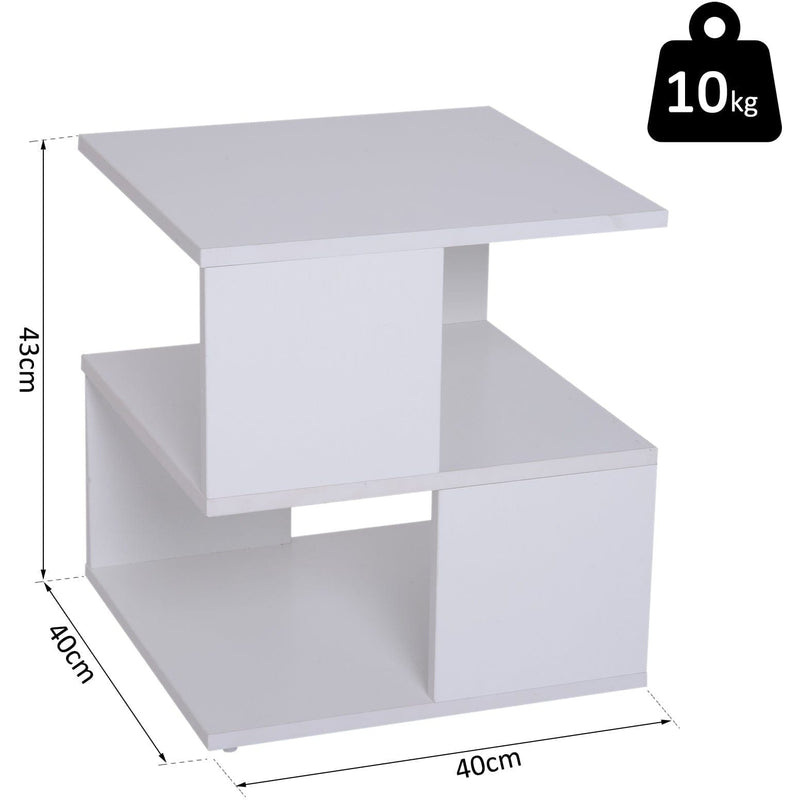 2 Tier Square Coffee Table with Storage