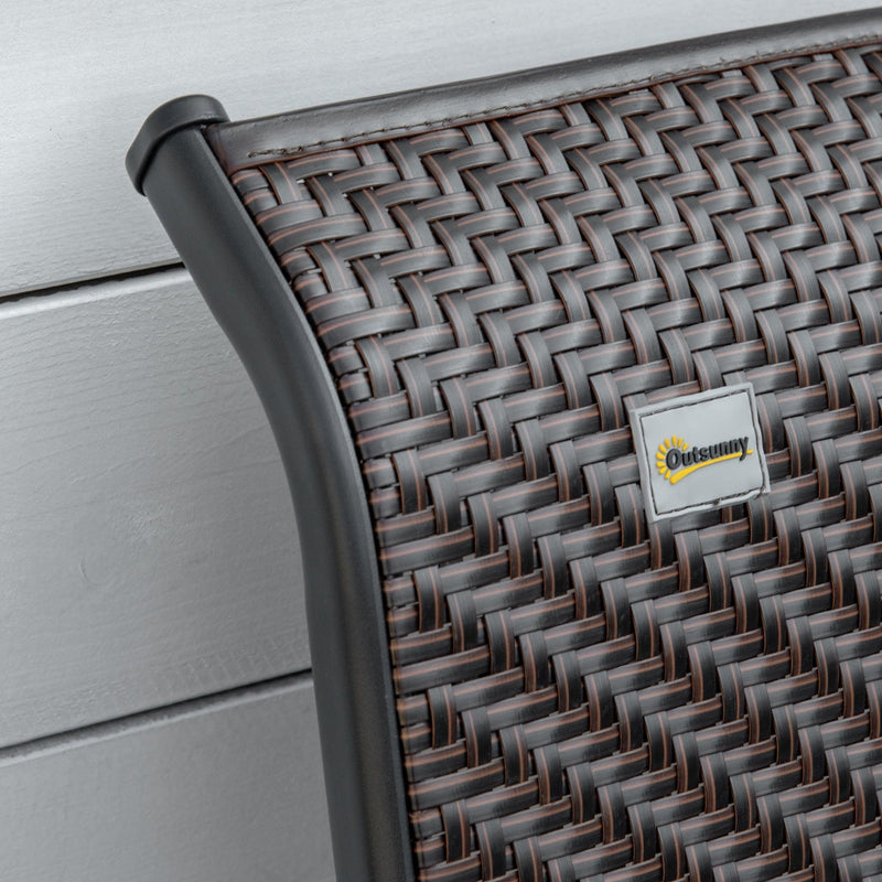 Folding High Back Rattan Garden Chairs, Set of 2