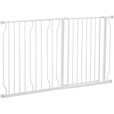 Extra Wide Pet Gate For Stairs (76Hx75-145Wcm) White Pawhut