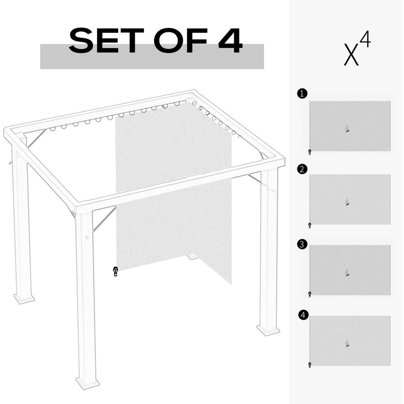Sides For Gazebo, 4-Pack, Universal, Fits Most 3x4m Gazebo