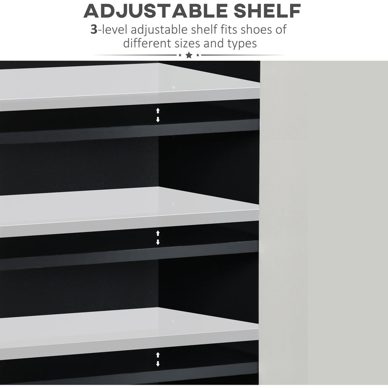 Grey Shoe Cabinet with White High Gloss Doors