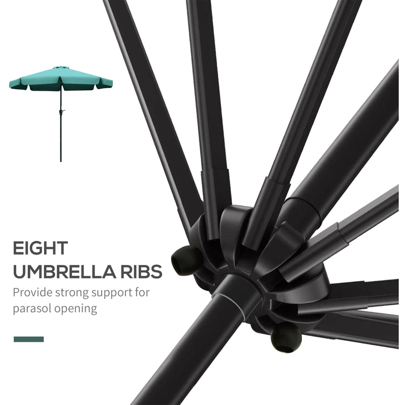 2.5m Tilting Parasol - Scalloped Edge, Vented Top