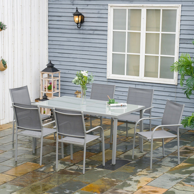 6 Seater Outdoor Dining Set, Grey