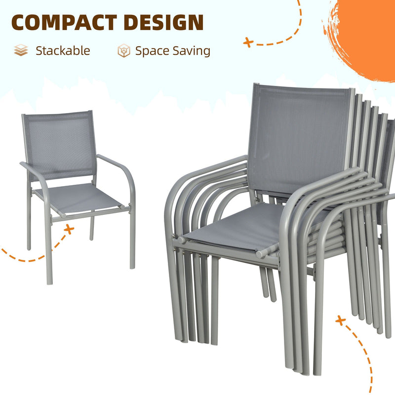 6 Seater Outdoor Dining Set, Grey