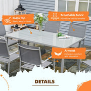 6 Seater Outdoor Dining Set, Grey