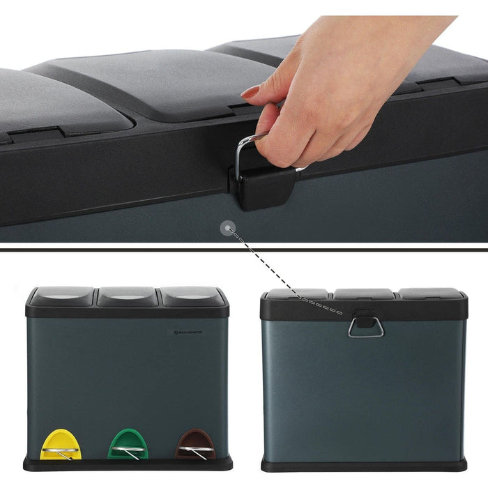 Songmics Three Compartment Recycling Bin