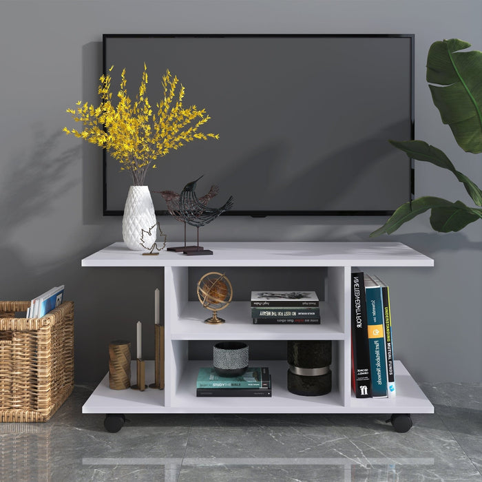Compact TV Stand with Shelves, (80x40x40cm)