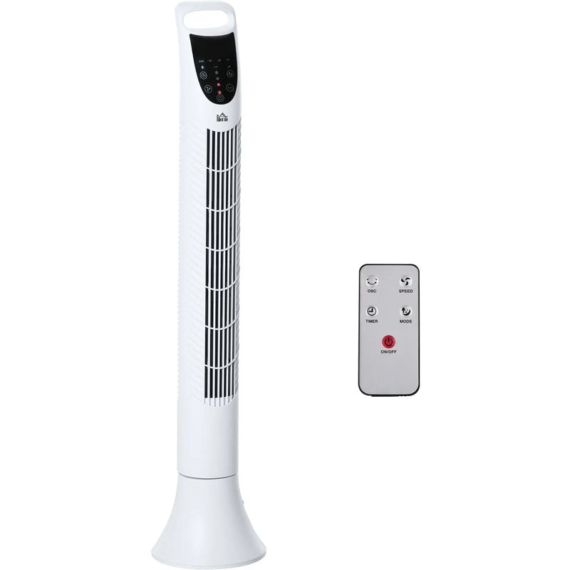 36" Tower Fan with Remote, 3 Speed, Oscillation, 7.5h Timer Homcom