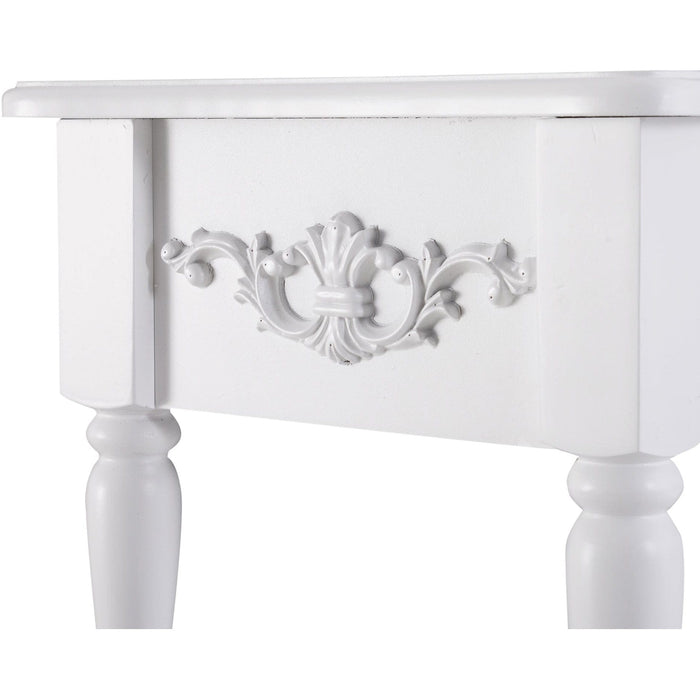 Modern Console Table For Entryway - Shelves, Drawers - Ivory